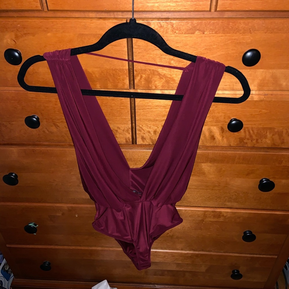 low cut body suit